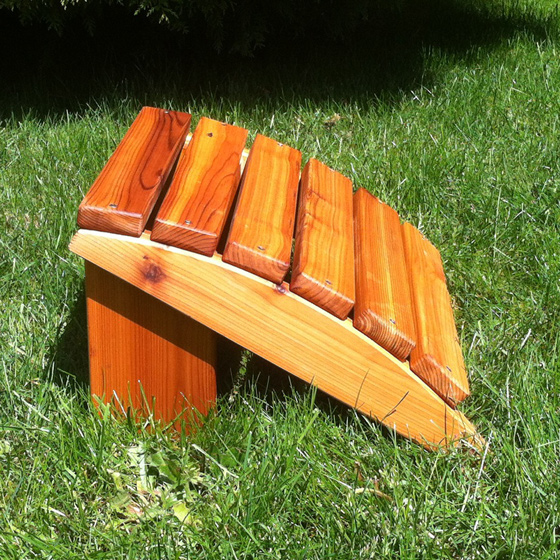 Handcrafted, made in Seattle western cedar adirondack footrest