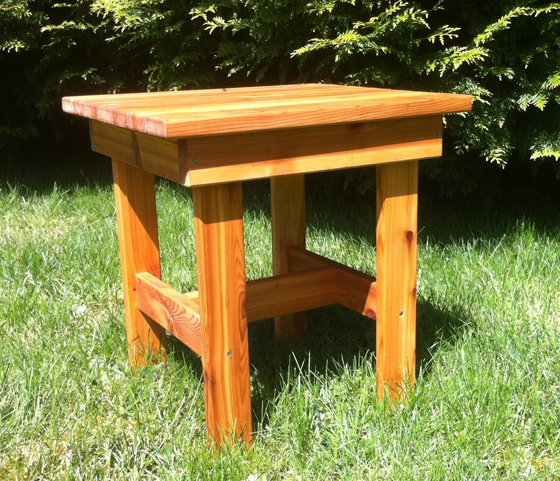 Handcrafted, made in Seattle western cedar square table